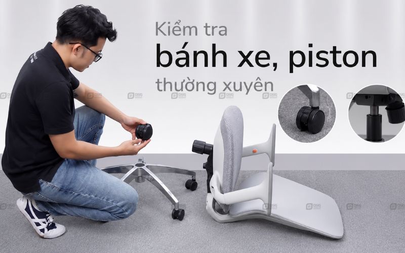 Kiểm tra bánh xe, piston thường xuyên