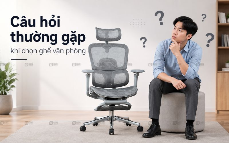 Câu hỏi thường gặp khi chọn ghế văn phòng