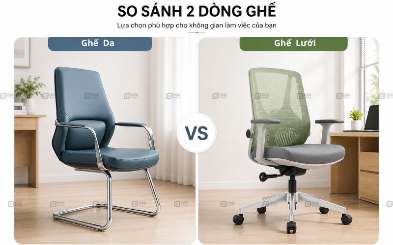 Nên chọn ghế da hay ghế lưới?