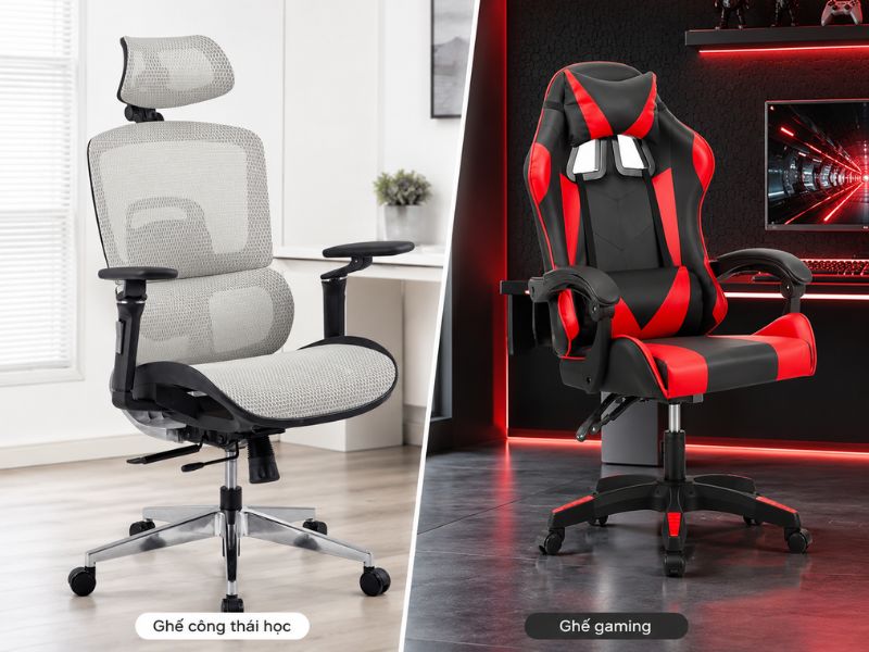 Nên đầu tư ghế công thái học hay ghế gaming phù hợp