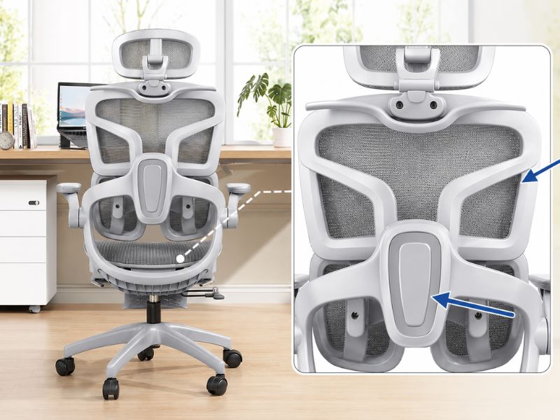 Tựa lưng ghế công thái học quyết định sự thoải mái khi ngồi